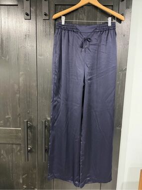 Ted Baker London Navy Wide-Leg Drawstring Trousers